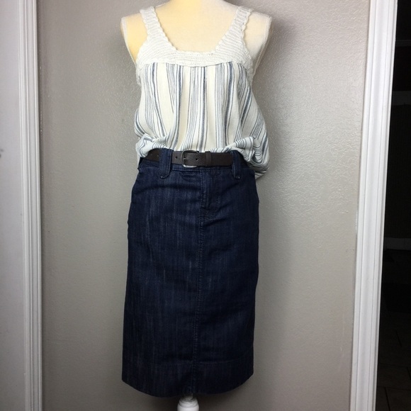 True Religion Dark Wash Long Denim Skirt Small - Picture 3 of 9